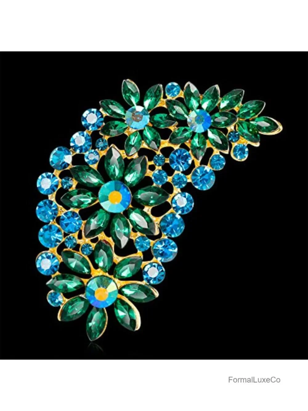 Crystal Flower Brooch Pin for Women Austrian Crystal Wedding Brooch